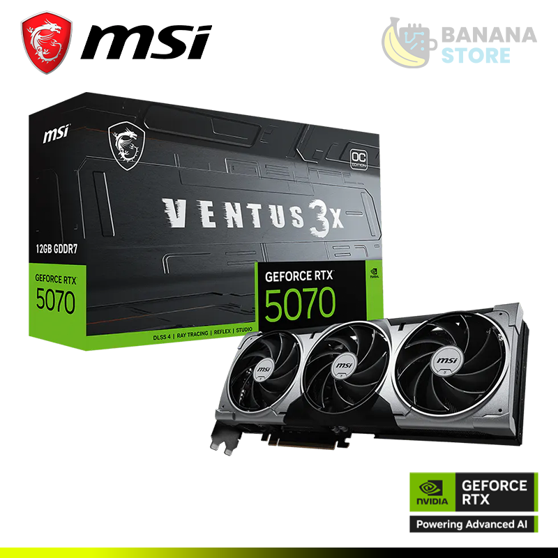 RTX 5070 venstus msi copia TARJETA DE VIDEO MSI GEFORCE RTX 5070 12G VENTUS 3X OC, 12 GB GDDR7, PCIe 5.0 - Imagen 1