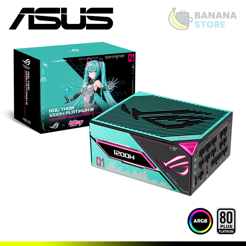 FUENTE PODER ASUS ROG X MIKU copia FUENTE DE PODER ASUS ROG THOR 1200W PLATINUM III 80 PLUS PLATINUM FULL MODULAR EDICION HATSUNE MIKU - Imagen 1
